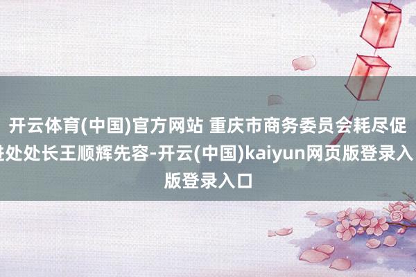 开云体育(中国)官方网站 重庆市商务委员会耗尽促进处处长王顺辉先容-开云(中国)kaiyun网页版登