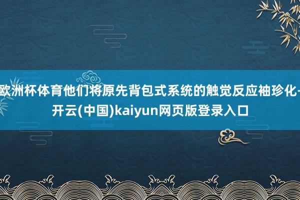 欧洲杯体育他们将原先背包式系统的触觉反应袖珍化-开云(中国)kaiyun网页版登录入口