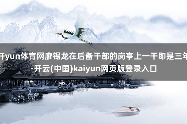 开yun体育网廖锡龙在后备干部的岗亭上一干即是三年-开云(中国)kaiyun网页版登录入口