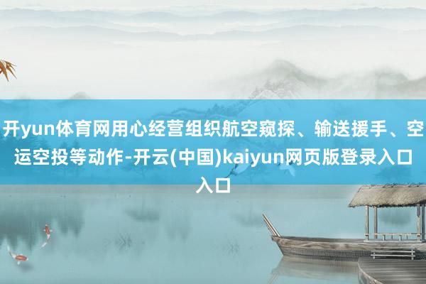 开yun体育网用心经营组织航空窥探、输送援手、空运空投等动作-开云(中国)kaiyun网页版登录入口