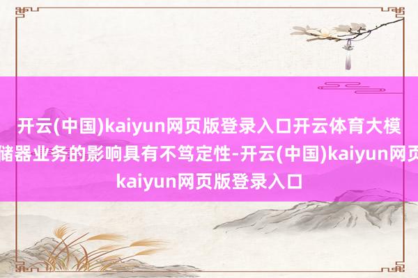 开云(中国)kaiyun网页版登录入口开云体育大模子对公司存储器业务的影响具有不笃定性-开云(中国)