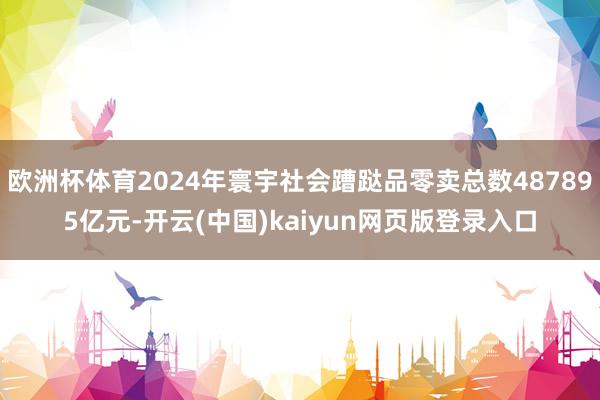 欧洲杯体育2024年寰宇社会蹧跶品零卖总数487895亿元-开云(中国)kaiyun网页版登录入口